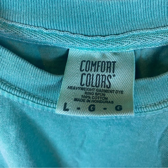 COMFORT COLORS GREEN GARMENT DYE SHORT SLEEVE T SHIRT - SZ L - Picture 3 of 3